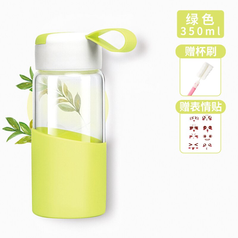 Summer Transparent Fitness Glass Cute Water Bottle Outdoor Cute Baby Eco Friendly Gym Portable Para Agua Drinkware BY50SP: style8