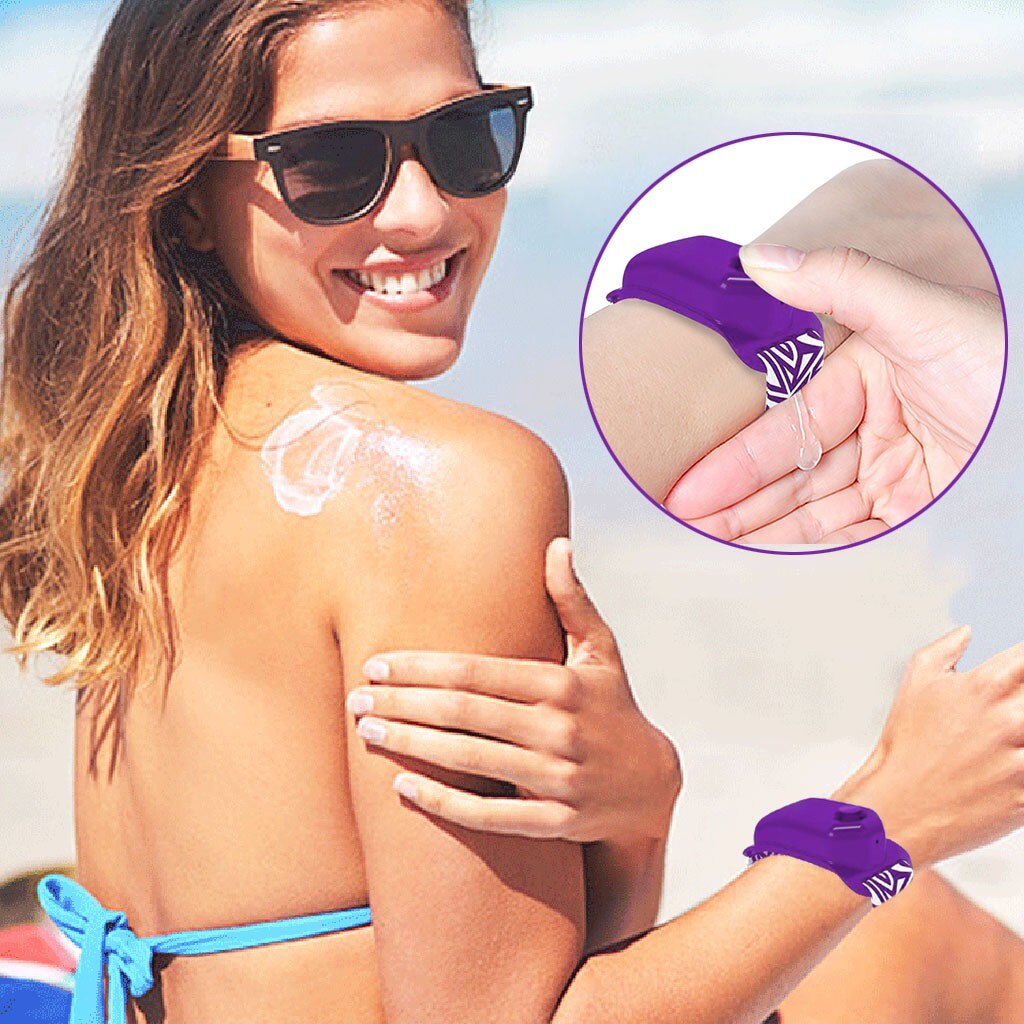 25#Hand Sanitizer Dispensing Portable Bracelet Wristband Hand Dispenser 10ML Wash Hands Gel Safer Disinfection Sanitizer: D