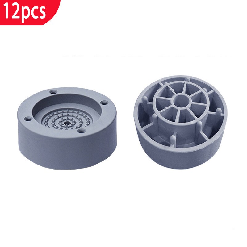 4PCS Anti Vibration Mats for Washing Machine Rubber Mat Support Machine Dryer Rubber Pad Adjustable Non-Slip Pad Floor Protector: Small grey-12pcs