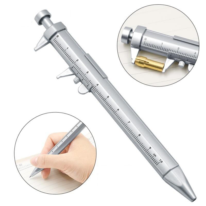 Multi-function Vernier Caliper Tool Ballpoint Pen Roller Pen Measuring Tool Woodworking Mark Black Blue Pen