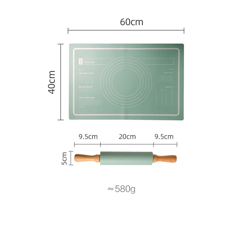 Grand tapis de pétrissage en Silicone de 60CM, tapis de cuisson antiadhésif, pour rouler la pâte épaisse avec planche à pâtisserie à Double échelle pour la cuisine