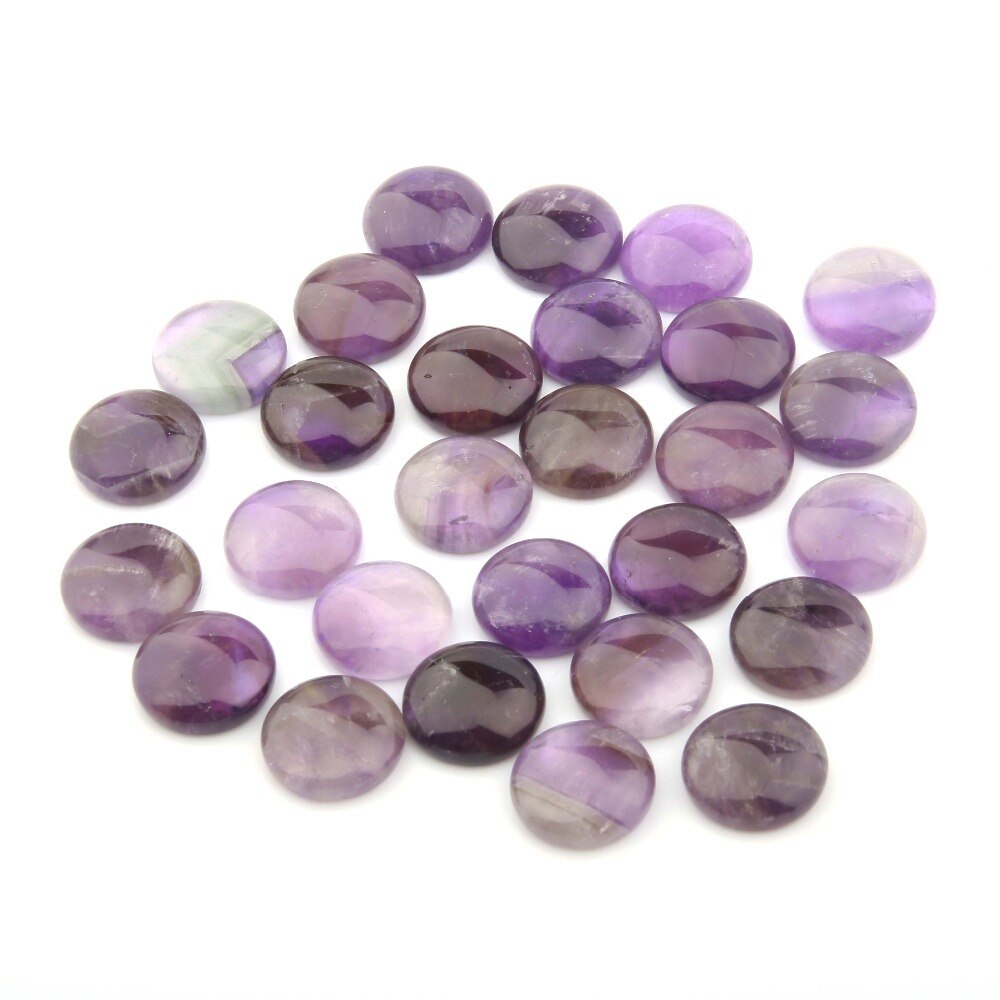 Amethyst Natural Stones Cabochon Beads 8 10 12 14 16 18 20 Mm Round No Hole Beads for DIY Jewelry Making Ring Necklace