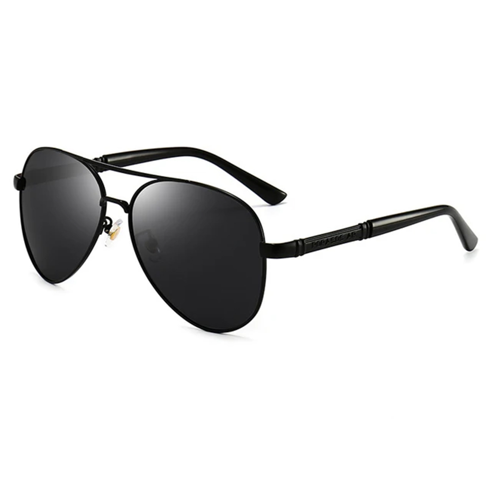 Polarisierte Herren-Sonnenbrille, Flieger-Sonnenbrille für Männer und Frauen, Metallrahmen-Brille für Reisen, Surfen, Fahren, Angeln, UV400: Schwarz