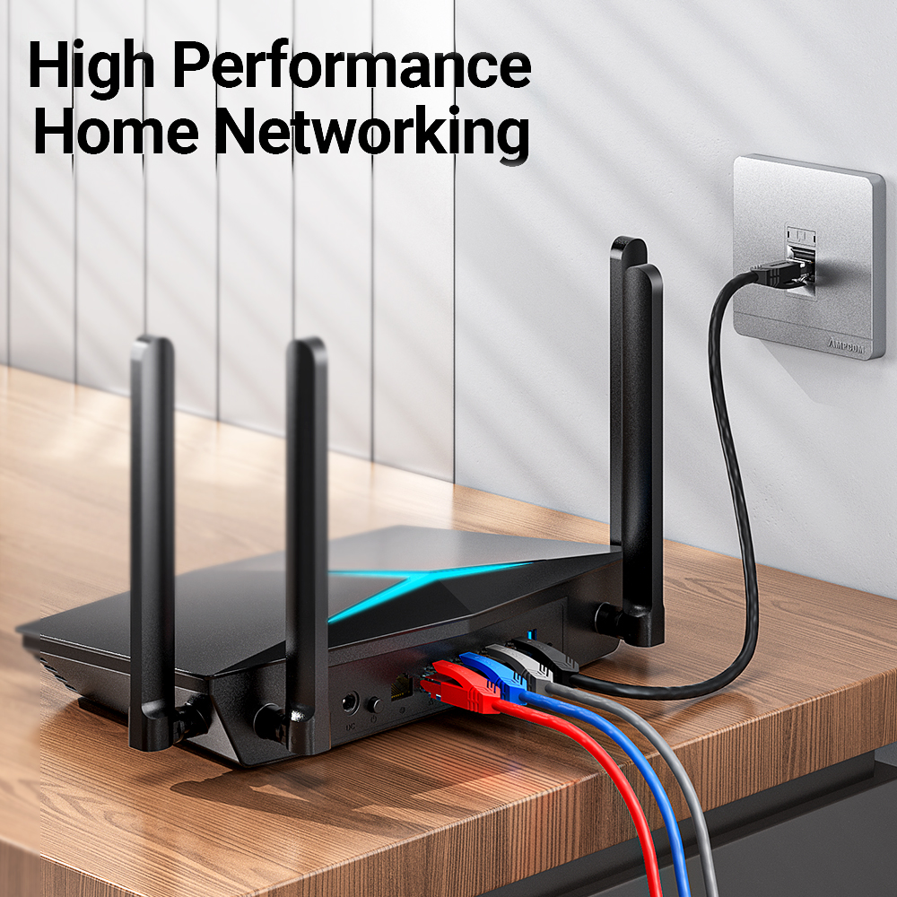 Kabel Ethernet AMPCOM RJ45, kabel Cat6 Lan (24AWG) UTP CAT 6 RJ 45 Kabel sieciowy Patch Cord do komputerów stacjonarnych Modem Router