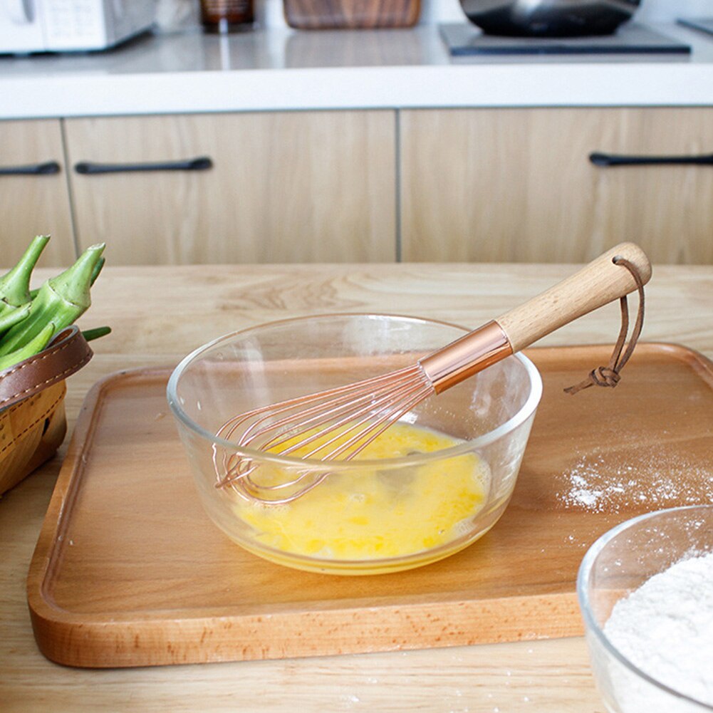 Batidora Manual de acero inoxidable ergonómica para cocinar batidor de huevos con mango batidor de crema herramienta de cocina portátil Manual