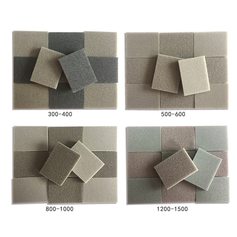 10 stücke Schleifpapier Schwamm Pads Schaum Schleif Block Nass Trocken Karosserie Fein Grob Streugut Beste Adsorption Wasserdichte Polieren Pad
