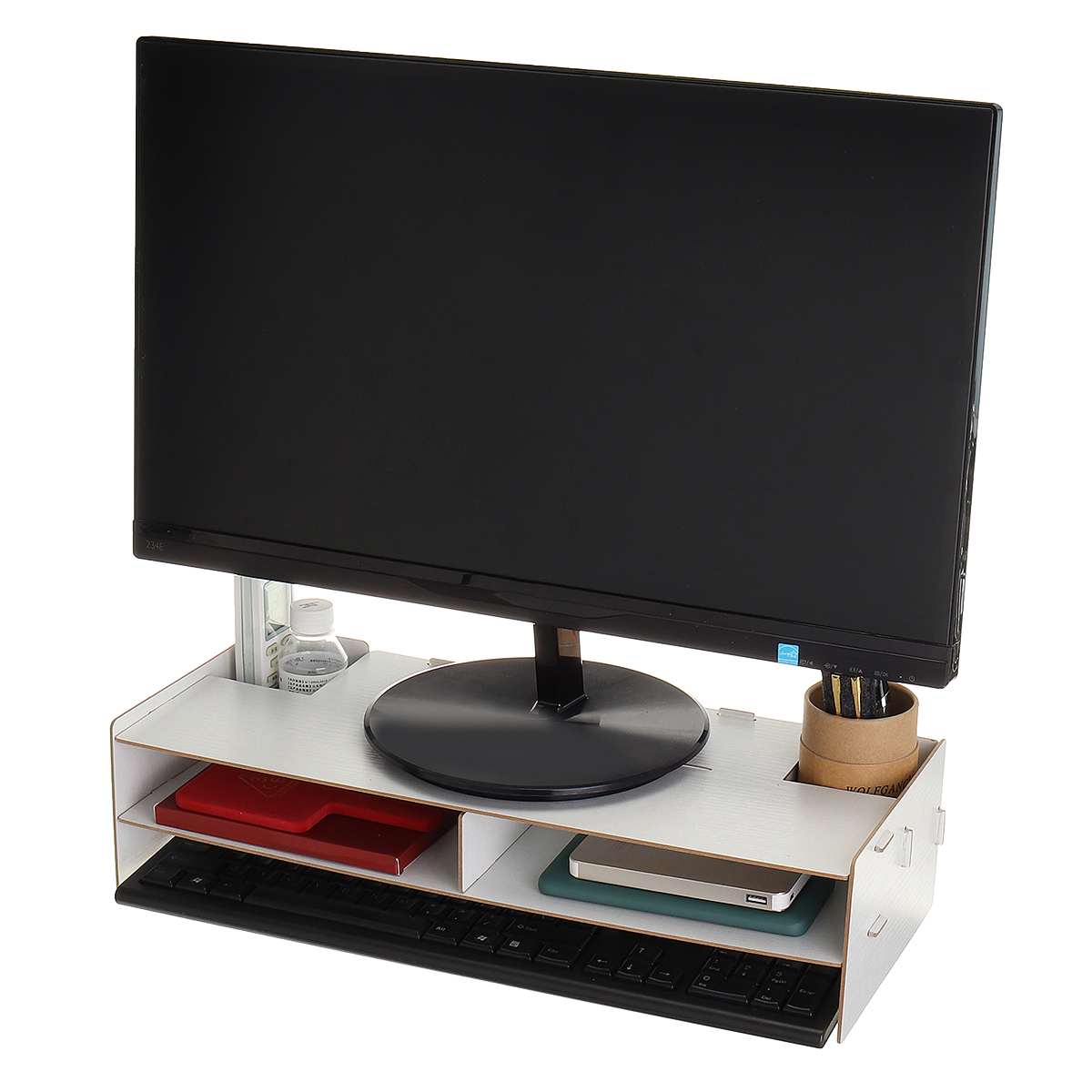 Supporto per TV in legno supporto per Monitor a LED LCD supporto per schermo del Computer per Computer portatile Kit TV forniture per scrivania Organizer cartella per File rack