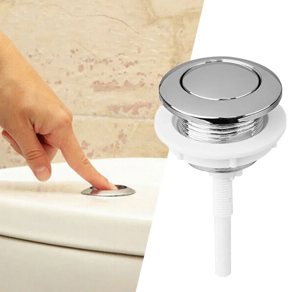 1pc x 38mm toalett trykknapp enkelt spyleknapp toalett vanntank knapp abs universelt baderomstilbehør