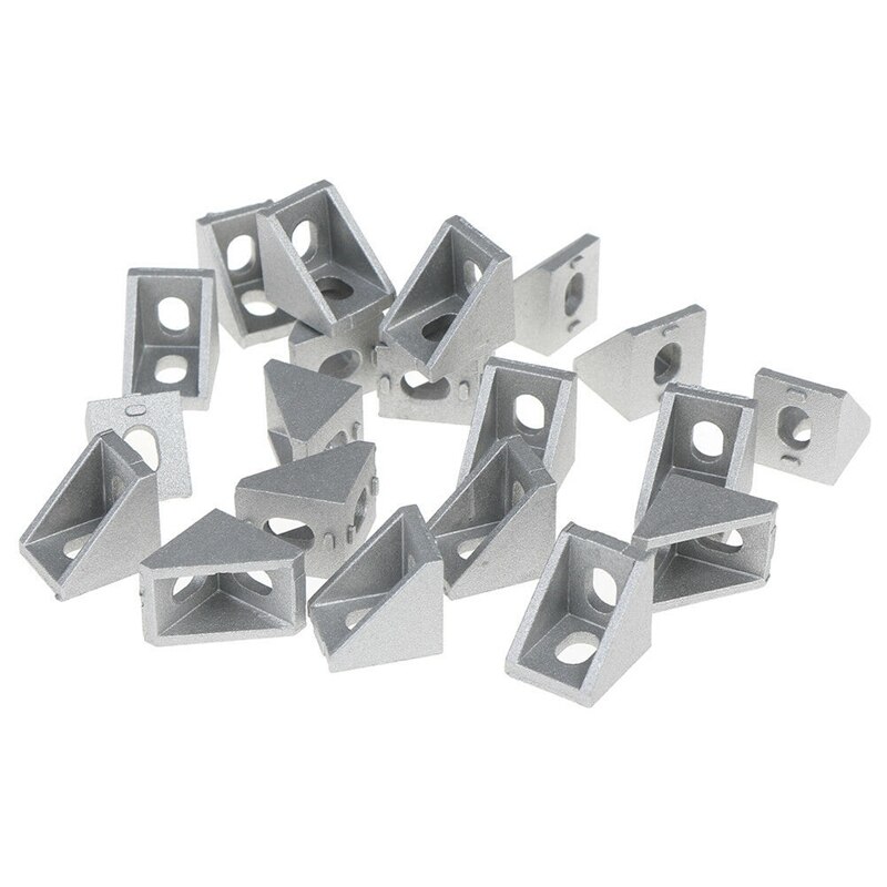 20Pcs Corner Fitting Angle Aluminum 20 X 20 L Connector Bracket Fastener Match Use Industrial Aluminum Profile