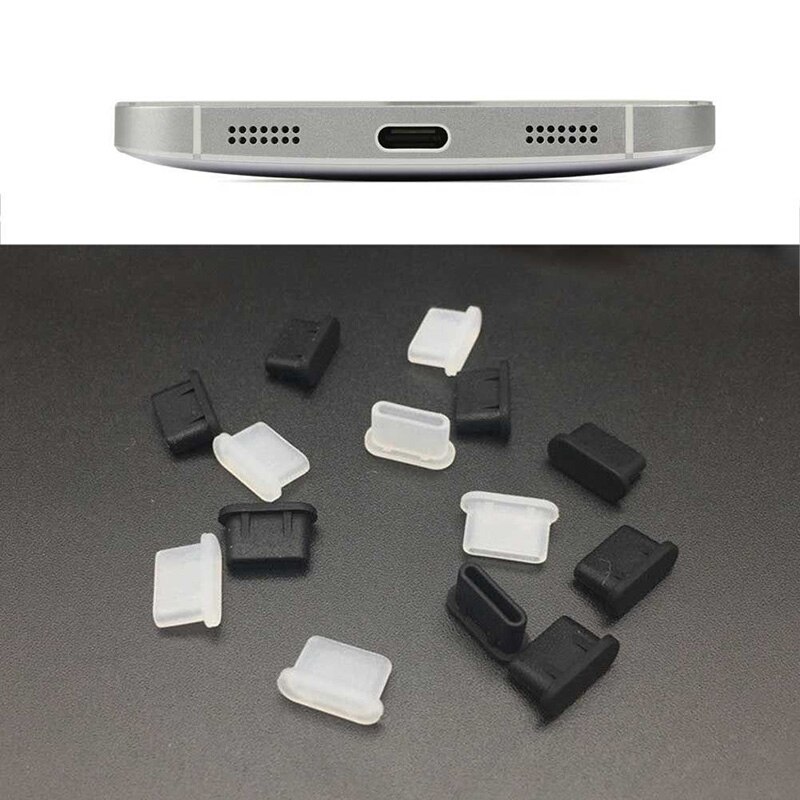 5pcs Dustproof Cover Cap Jack Charger Plug Type-C Port Anti-dust For Mobile Phone