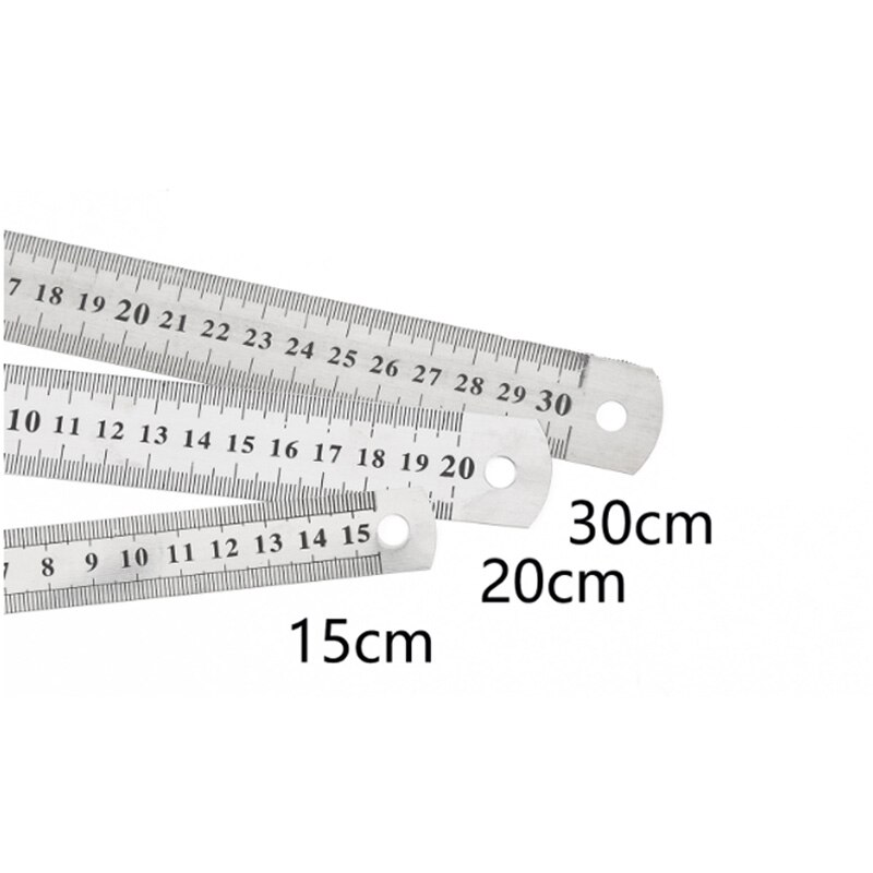 Students Stainless Steel Ruler Metal For Drawing School Learn Drawing Ruler Cutting Ruler