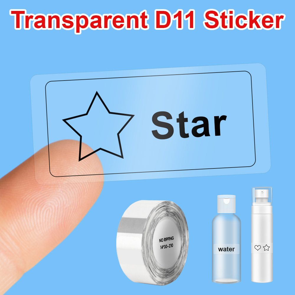 Niimbot D11 D110 Transparent Label Sticker Waterproof D11 White Printing label Luminous Label for NIIMBOT D11 Label Machine