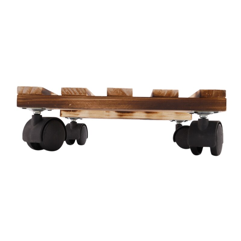 24cm carré plante Pot de fleur plateau amovible avec rouleau poulie roue universelle en bois Pot de fleur Base