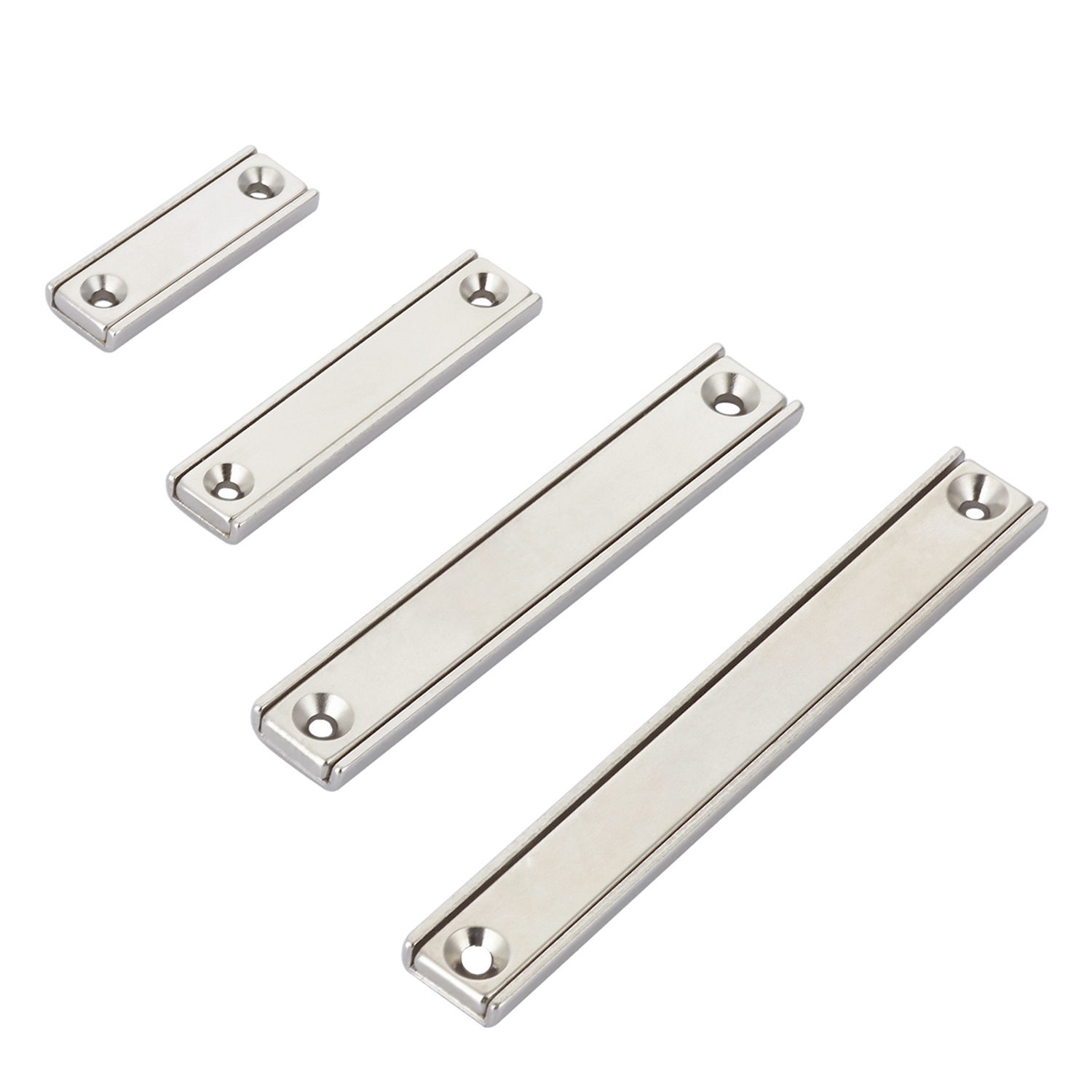 1 peça L40-L120mm n35 Bloco Forte ímã de Neodímio Permanente Poderoso ndfeb Retângulo Pote Imãs com Furo de Parafuso Escareado