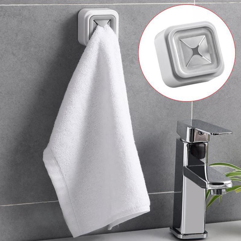 Badkamer Handdoek Haken Wall Mounted Ronde Handdoekenrek Plastic Sucker Voor Keuken Bekerhouder Hanger Zuig Y6L8