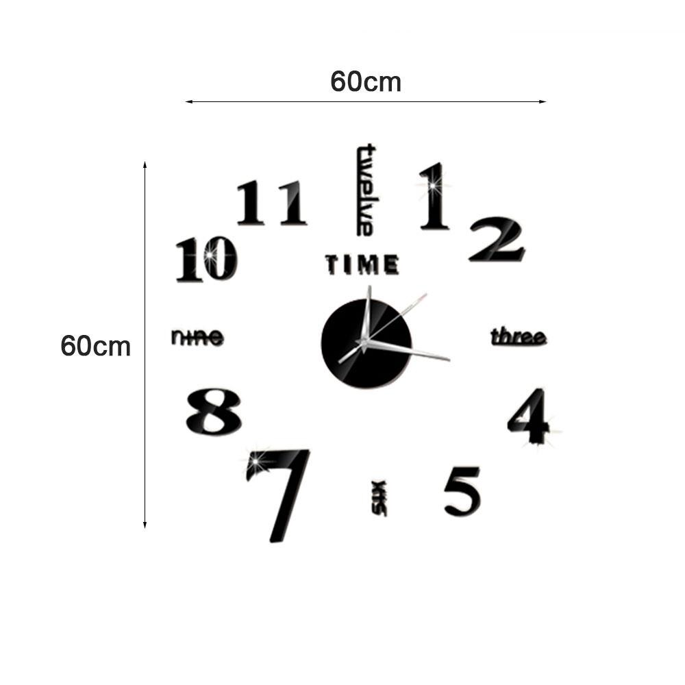 Reloj de pared con espejo acrílico, adhesivo autoadhesivo para pared Diy, 4 colores, adhesivos de pared para dormitorio a la