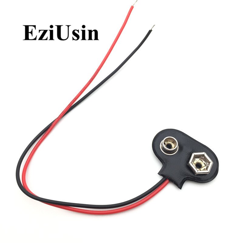 Adaptador de batería 6F22 9V, clip de conector a presión, soporte de cables de plomo DC 5,5x2,1, Clip de cable de alimentación para Arduino BATTERI PLUG, 10 Uds.