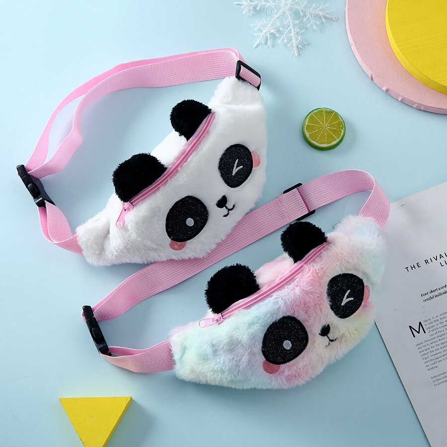 Cute Unicorn Children's Fanny Pack Girls Waist Bag Plush Toys Belt Gradient Color Chest Bag Cartoon Coin Purse Travel Chest Bag