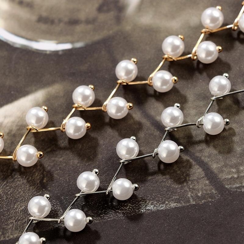 Gargantilla corta de perlas de imitación para mujer, collar hecho a mano, joyería para mujer y niña, gargantilla de cadena de oro, amuleto, de bohemios