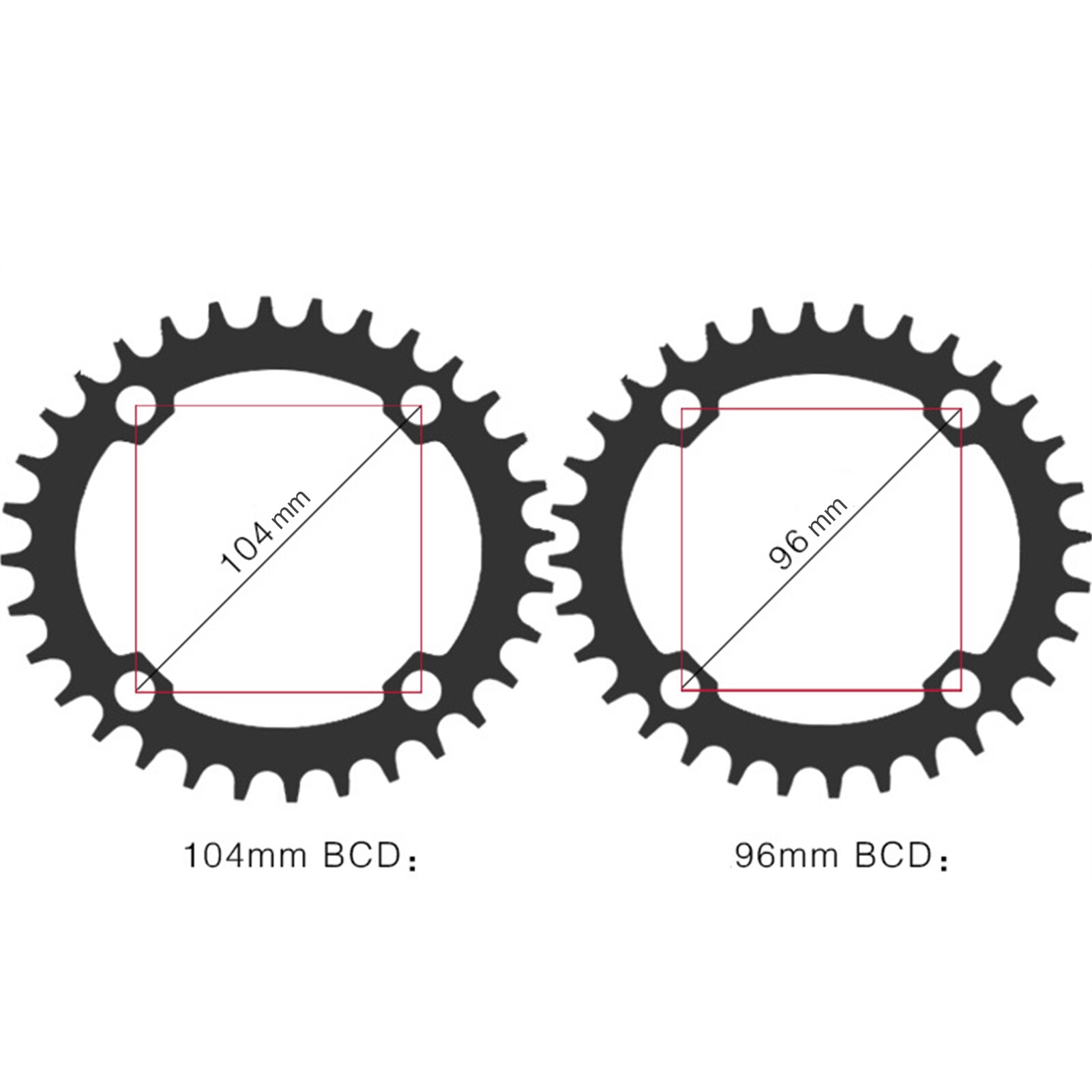 Round/Oval 104BCD 32T 34T 36T 38T Narrow Wide Single Chainring for Bicycle Bike