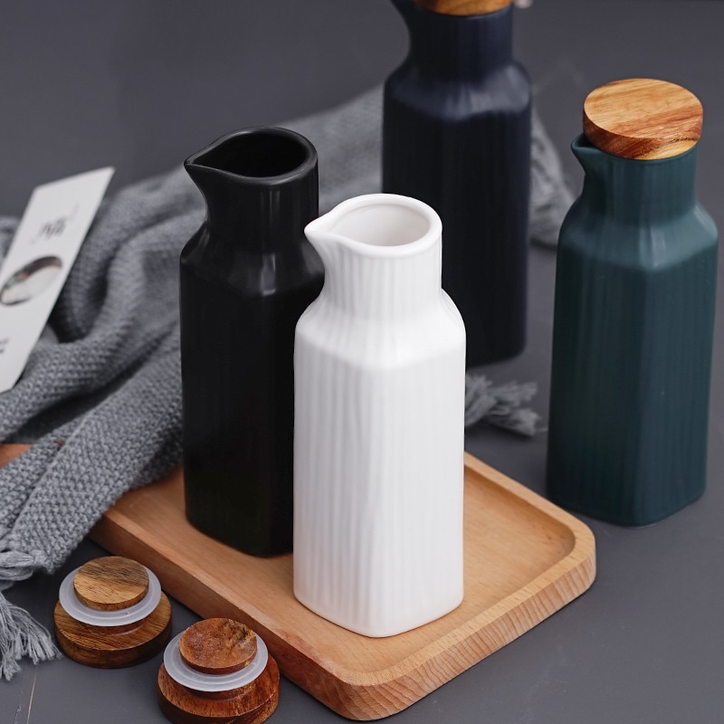 Japanse stijl sojasaus fles keramische azijn fles sojasaus dispenser fles kruidenpot voor sushi bar Izakaya Japans restaurant, 170ml