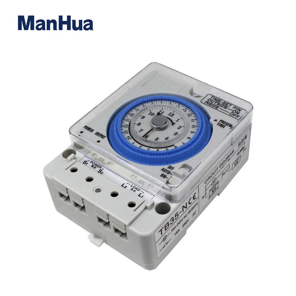 ManHua TB35N 100-240V 15A Din Rail Water Heater Programmable Timer switch Time Controller Mechanical Timer Switch