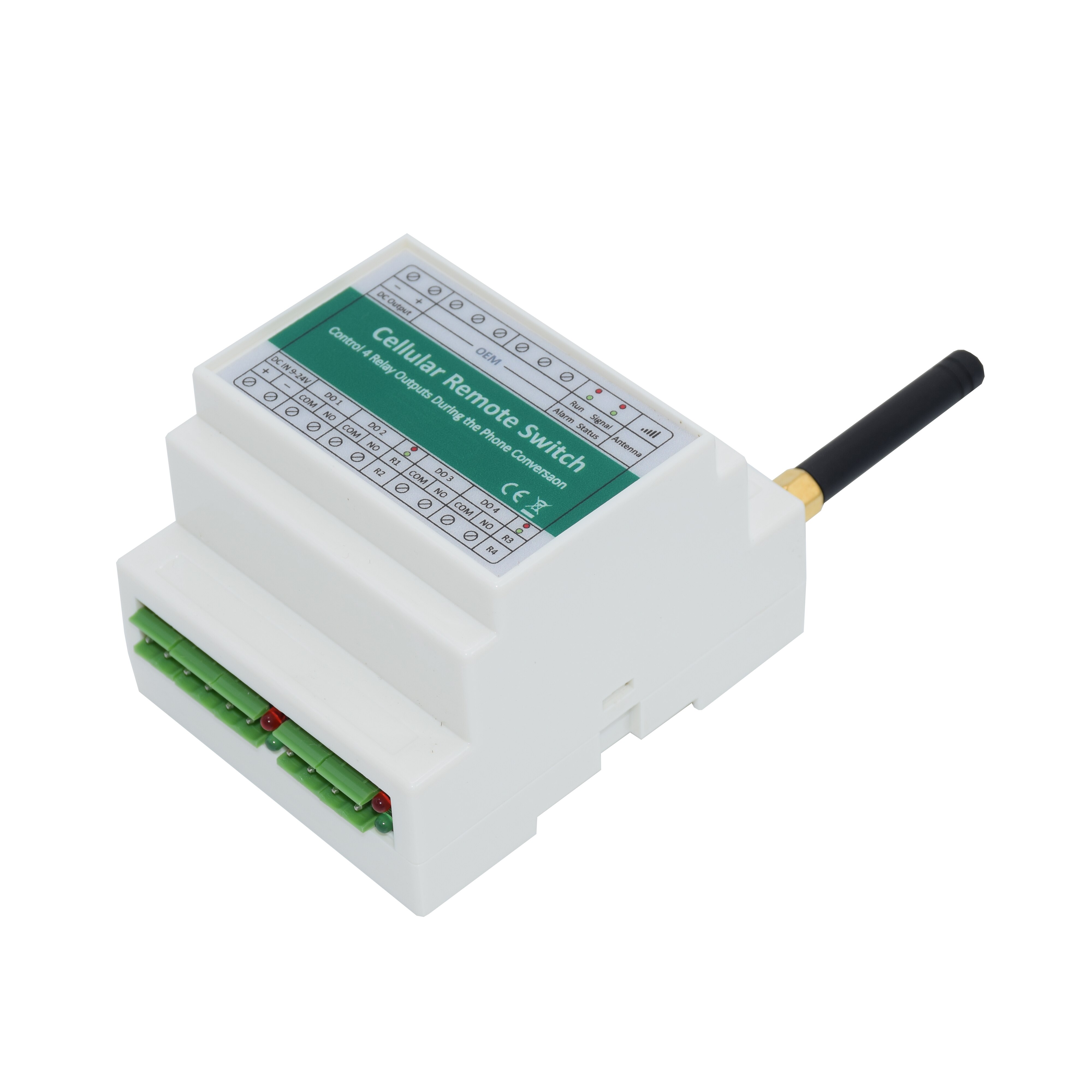 DIN-rail GSM SMS Remote Control 4 Channel Relay Output Switch Controller