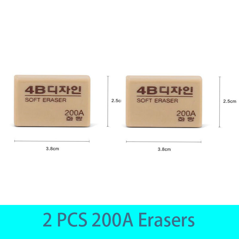 50A/100A/200A Pencils Eraser Korea Writing Drawing Eraser Rubber Art Drawing Stationery for Office School Office School Supplies: Blue