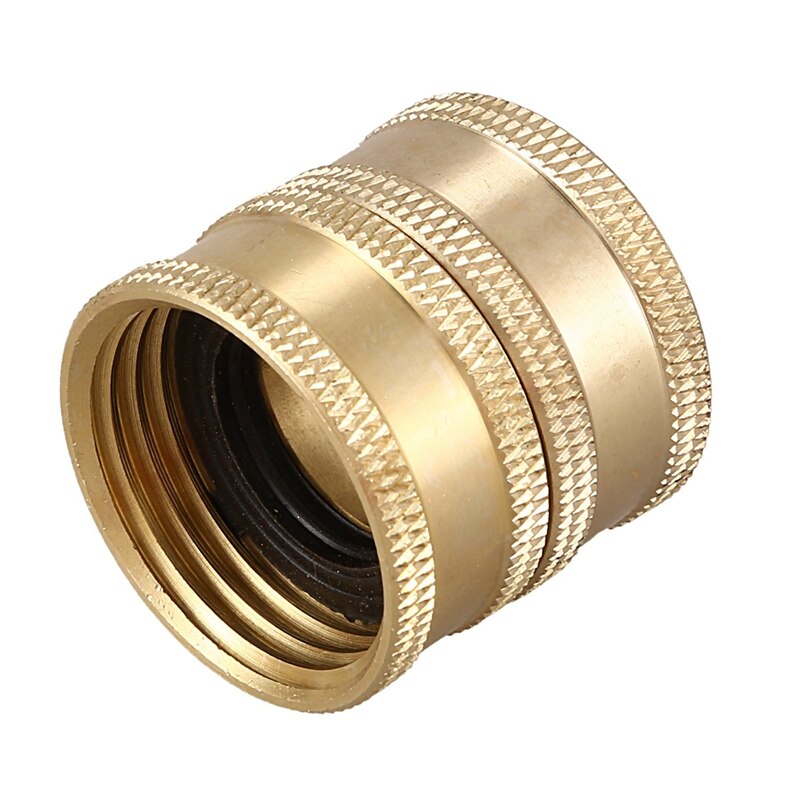 Metal Brass Garden Hose To Hose Fitting, Thumb Quick Rotating Connector Adapter, Double GHT Internal Thread, 3/4 X 3/4 Inch 6 Pa