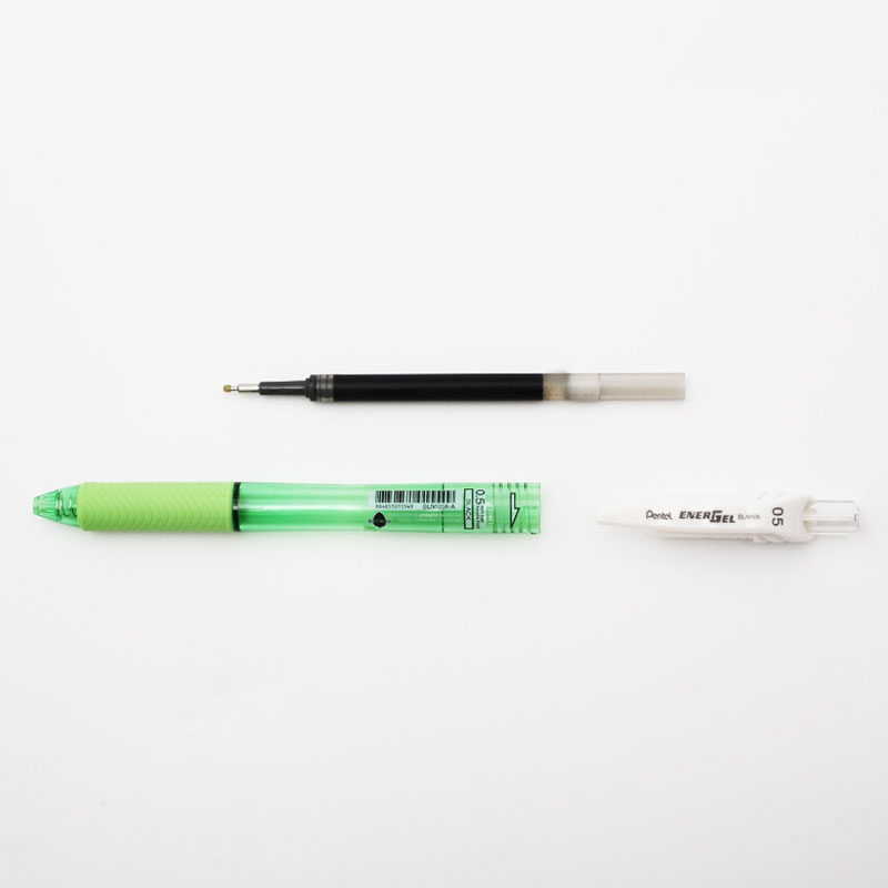Bolígrafo de Gel líquido Pentel EnerGel BLN105, bolígrafo de secado rápido de 0,5mm, prensa Rollerball, punta de aguja de Metal, papelería escolar japonesa, 1 Uds.