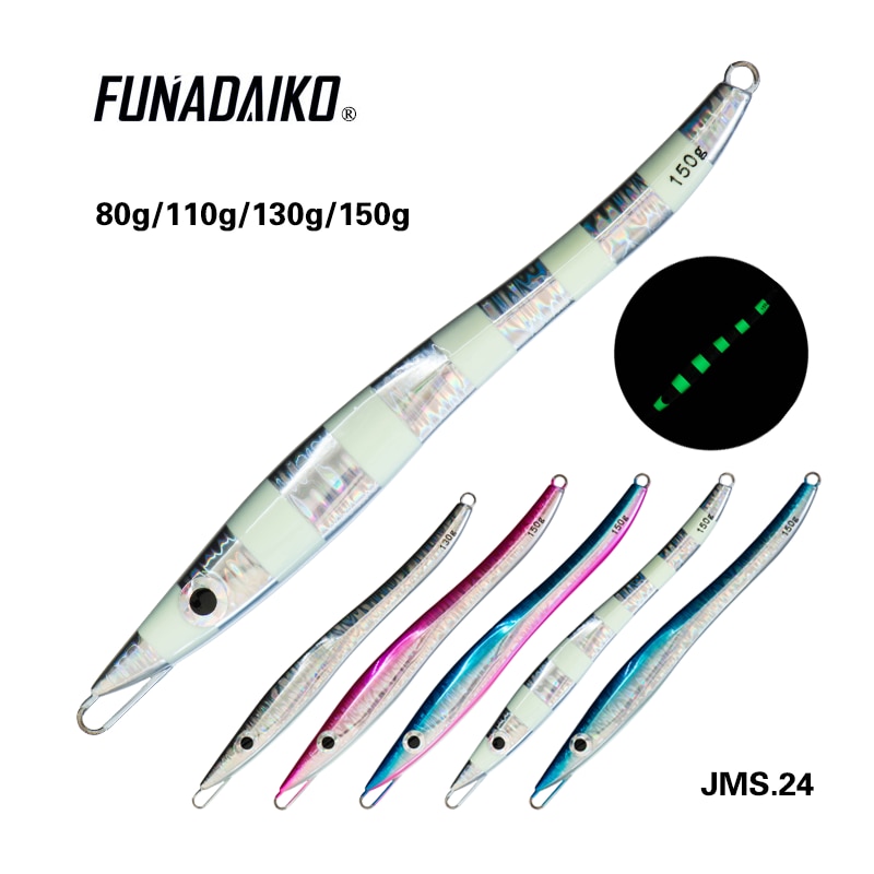 Funadaiko 5 kpl/erä hidas jigging uistin kalastus jigi metalli jigi hidas jigi nopeus pitkä viehe kalastus 110g 130g 150g kalastusvälineet