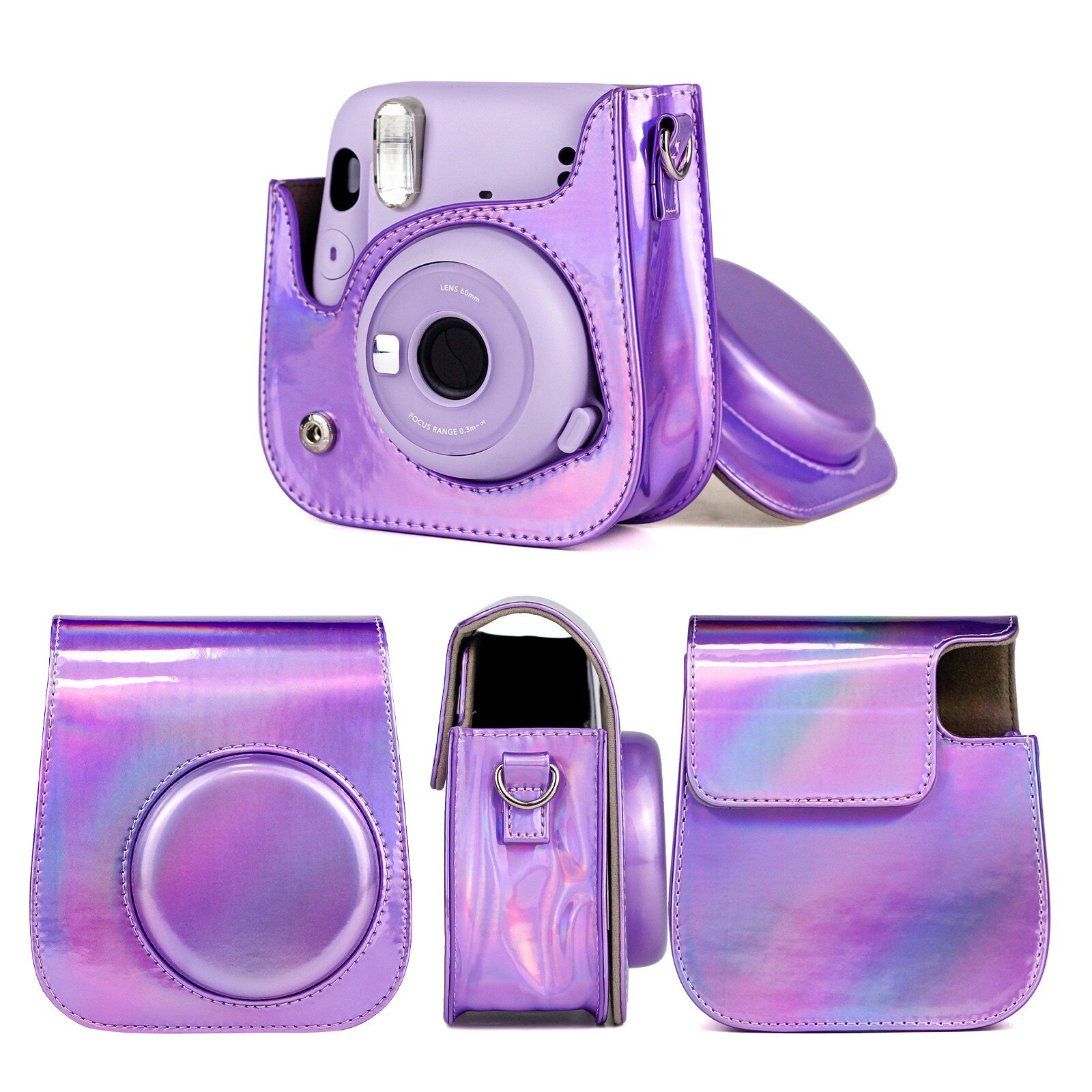 Fujifilm Instax Mini 11 Instant Film Camera Case, Pu Lederen Beschermende Zachte Draagtas Cover Met Schouderband