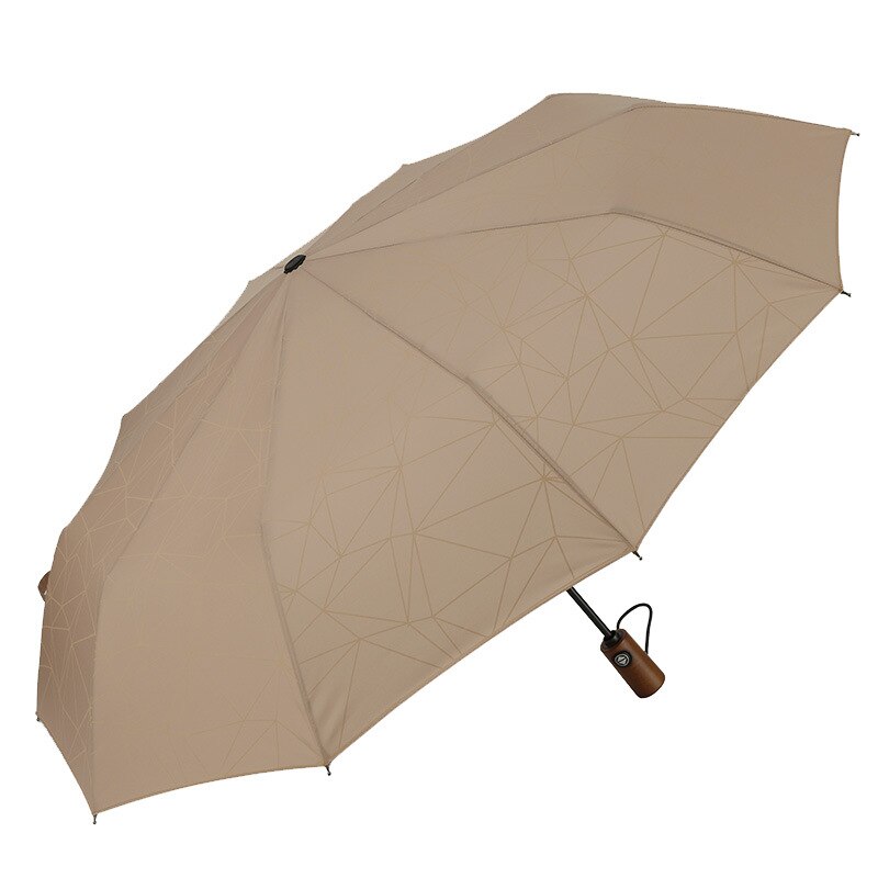 Paraguas para hombre y mujer, sombrilla resistente a la lluvia, al viento, tres pliegues totalmente automáticos, compacto, grande, para viajes de negocios y coche, 10K: Khaki