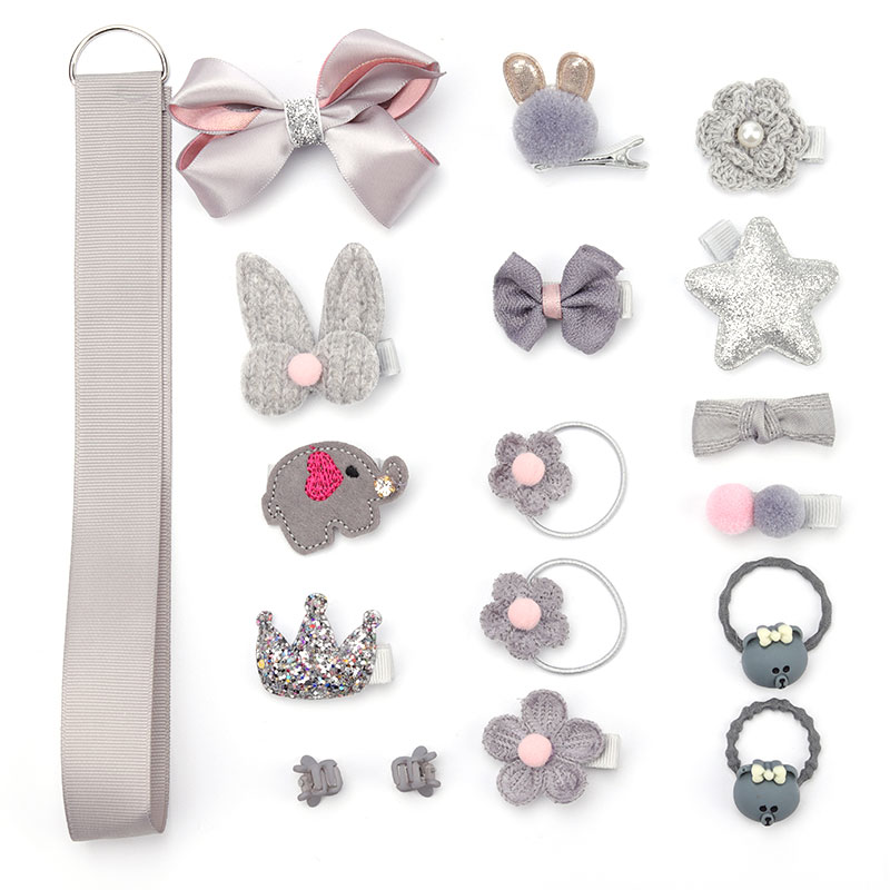 Kinderen haar clips 18 stuks set 7 kleur cute girl hoofdtooi vrouwelijke haaraccessoires baby haar ring rubberen ring touw