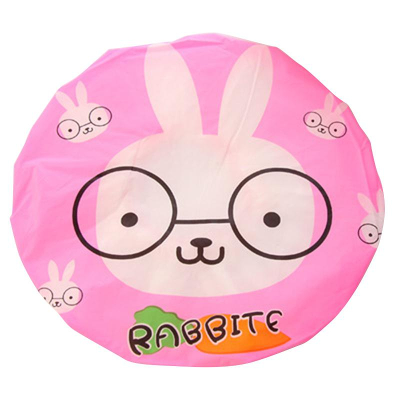 Leuke Cartoon Douche Cap Vrouwen Hoed Baden Sauna 'S Met Kant Elastische Band Spa Cap Kinderen Beschermende Cap Tulband Baden Hoofd wrap: 2