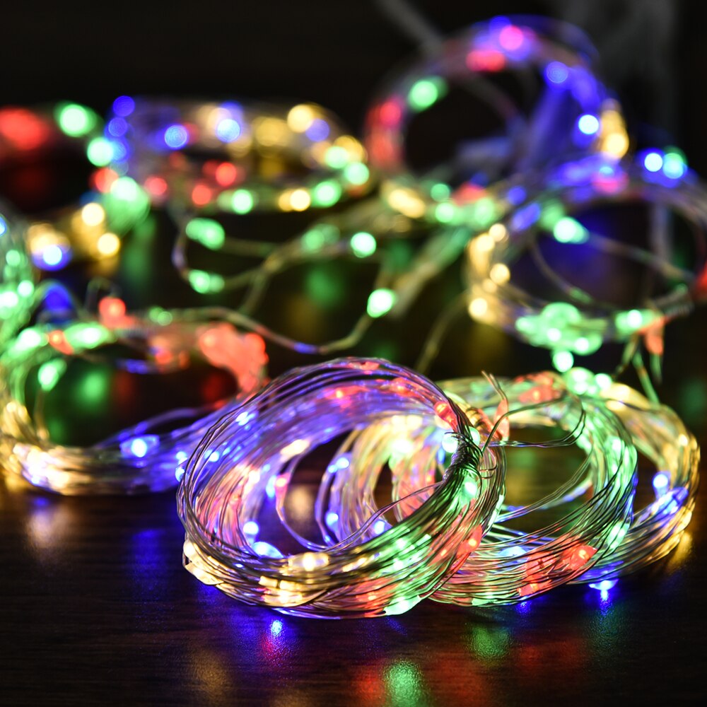 300 led fairy string lights fairy gardin lights hængende string lights med fjernbetjening juletræ tilbehør: Flerfarvet
