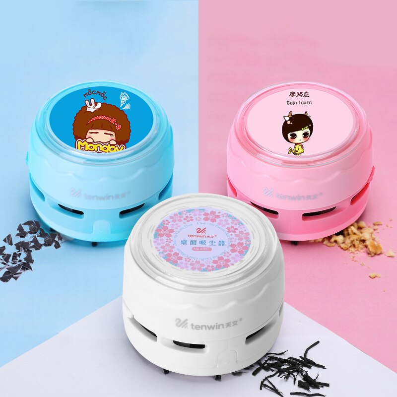 Electric Mini Vacuum Cleaner Cute Desktop Pencil Shavings Cleaner Keyboard Dust Collector For Classroom Office School Supplies