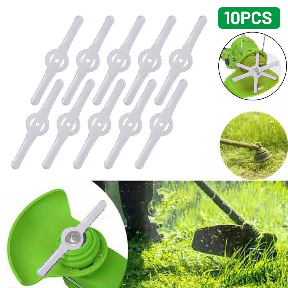 10 Pcs Brushcutter Plastic Blade Mowers Cutter Parts Grass Trimmer White Nylon Blade Plastic Blade Weeding Blade