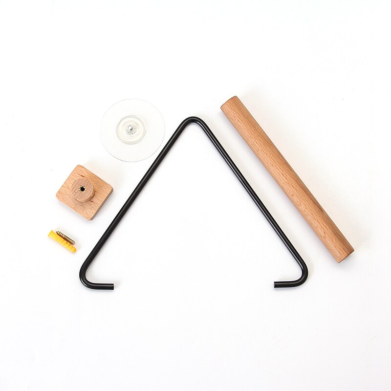 Toiletpapier Handdoek Dispenser Houten Papierrol Houder Voor Badkamer Contact Papier Houder Huishouden Opbergrek: Black-square