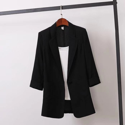 Summer Korean Loose Women's Blazer Casual Thin Office Lady Oversized 5XL Outerwear Female Basic Coat Jacket KE1130: 4XL / black