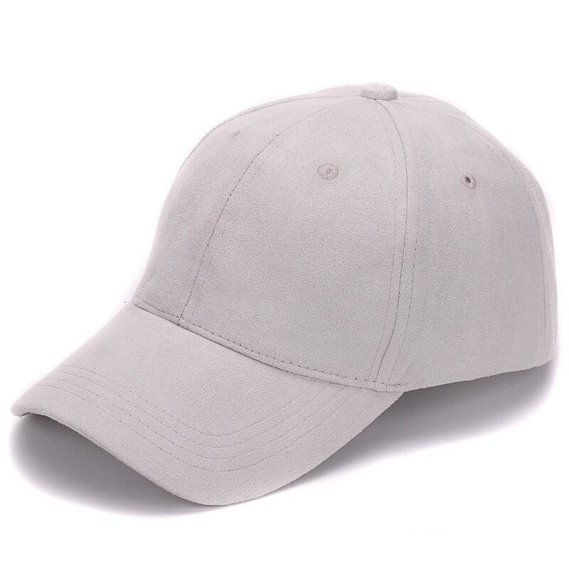 Suede baseball caps outdoor blank sport cap and hat for men and women: Grey