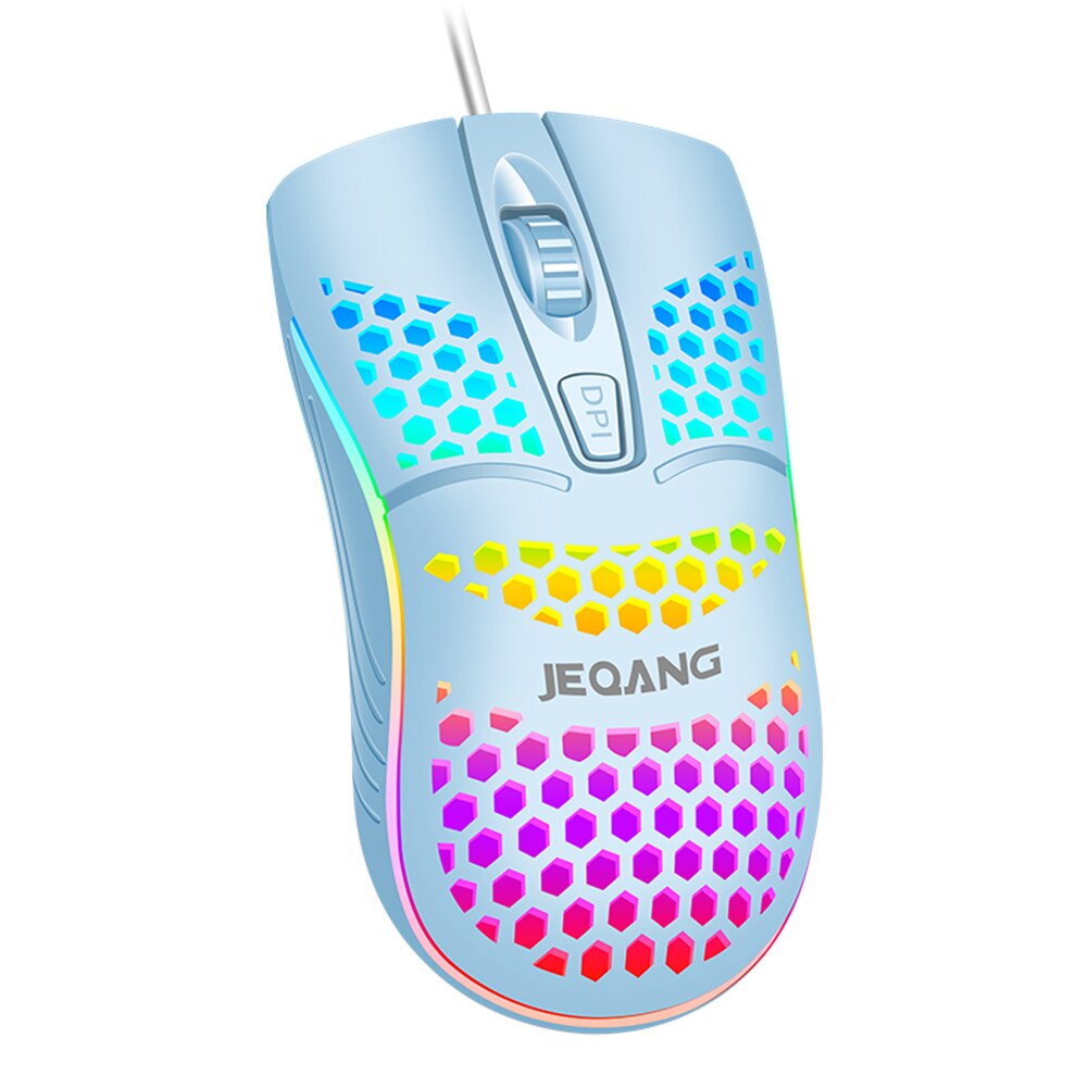 Laptop Desktop Computer Mouse USB Wired Gaming Mouse 1600 DPI Honeycomb Optical Mice for Computer PC: Blue