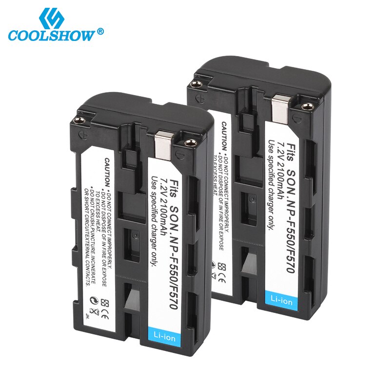 Coolshow Rechargeable Batterie pour Sony NP F330 F530 F570 F730 F750 F770 F970 QM91D CCD-RV100 TRU47E 2100mah Batteries de Caméra