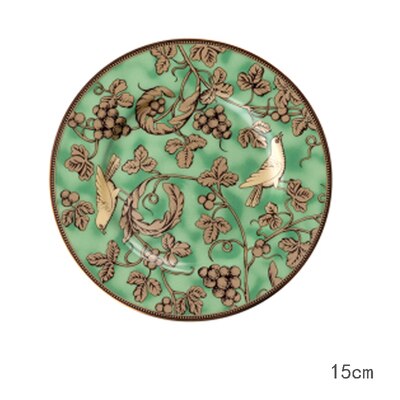 bone china plate Ceramic tableware set steak salad plate Dessert Plate saucer gold bird classic series: 6inch plate