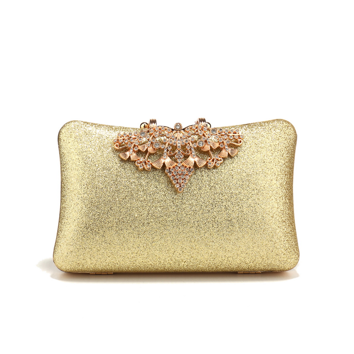 Gouden metalen ketting clutch diamanten lovertjes avondtassen glanzende casual glitter dameshandtassen zilveren clutch: Donkergrijs