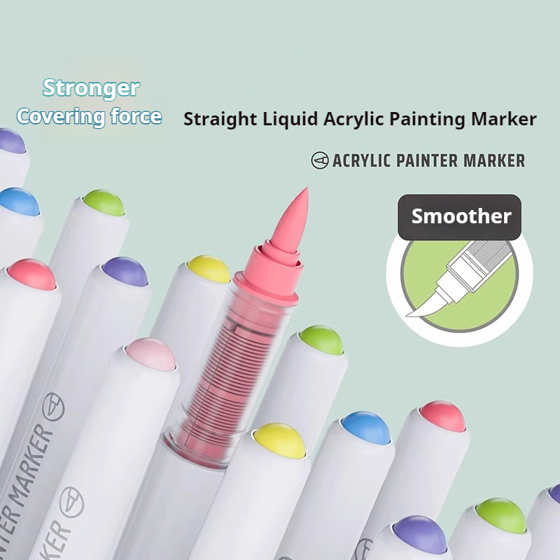 Languo acrylic marker pen soft head painting can be stacking color intelligent control ink color pens 9 color student brush set