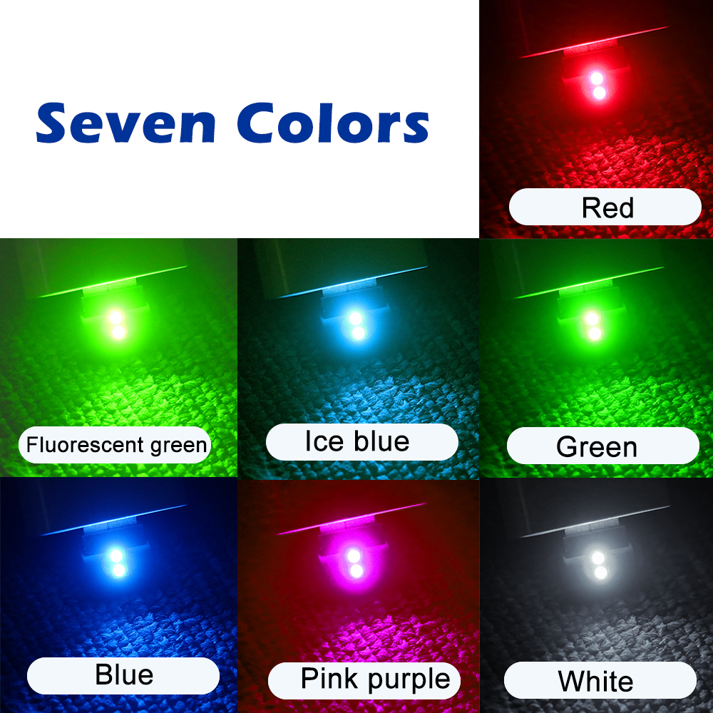 Miniluz de pie USB para coche, luz LED RGB de 7 colores para Interior de coche
Lámpara decorativa de Ambiente, iluminación de emergencia, Plug And Play