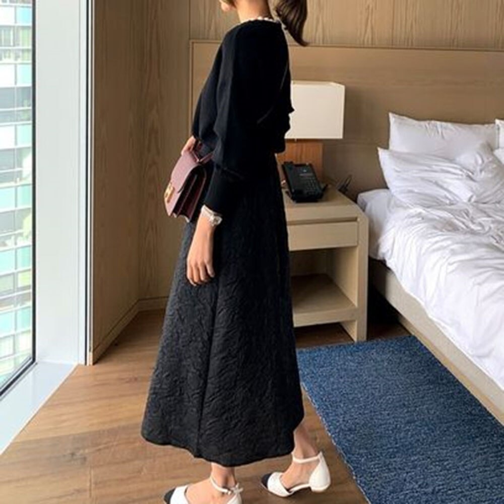 Damestrui o-hals dames breiwerk dames parels dames tops herfststijl dames herfsttrui top