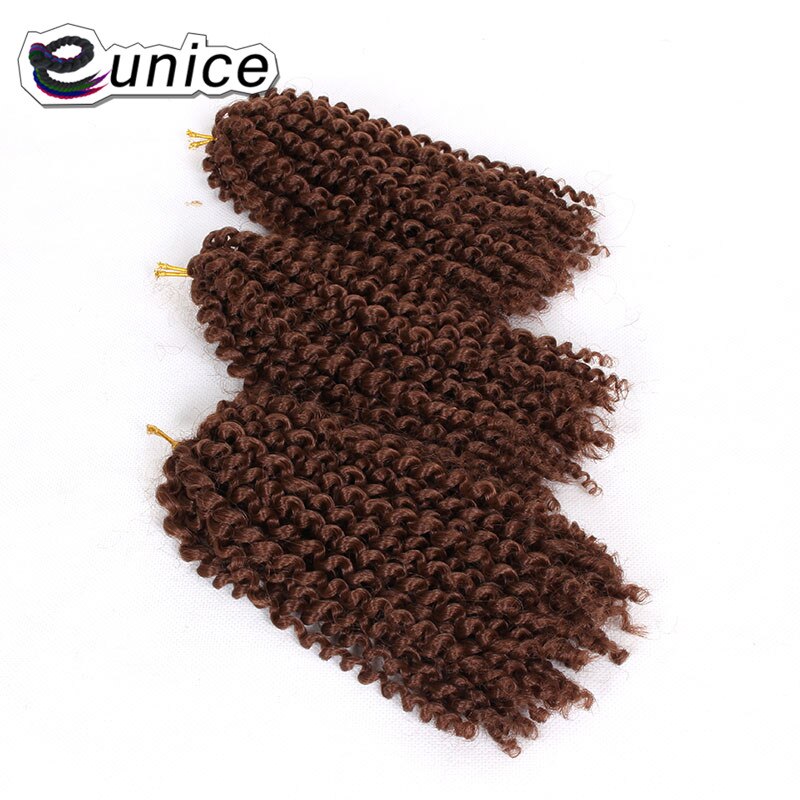 Eunice Hair 3strands/pack Mali Bob Crochet Braids Hair 8 inch Bohemian Style ombre 1B/#30 KINKY Curly Synthetic Braiding Hair: #30