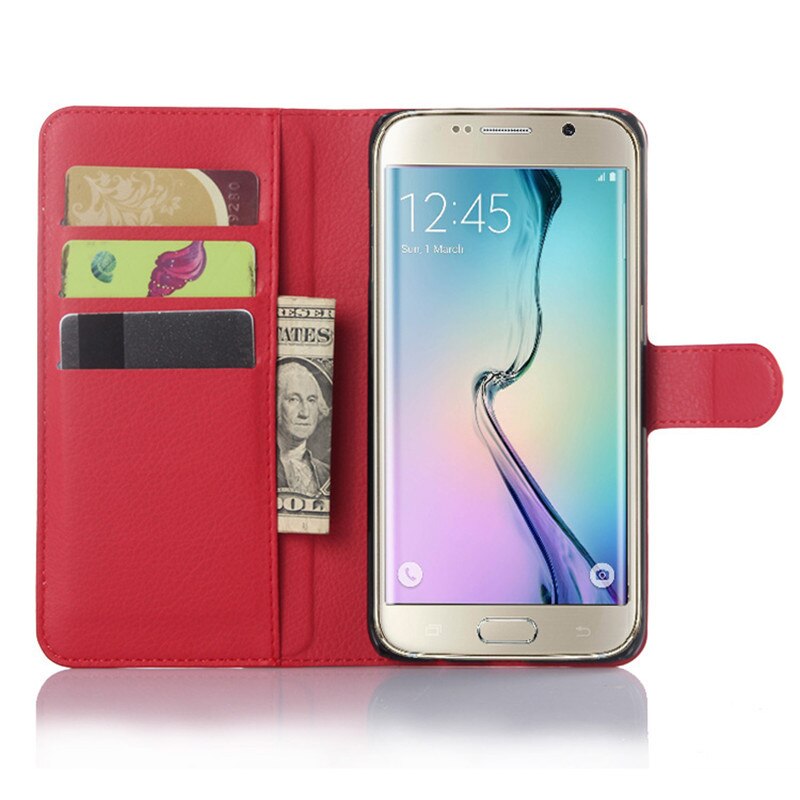 Etui flip wallet skórzany futerał na telefon dla Samsung Galaxy S6 krawędzi GS6 S 6 S6edge GalaxyS6 SM G925F G920i G920F SM-G925F SM-G920F pokrywa